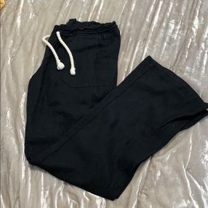 Roxy black beach linen pants